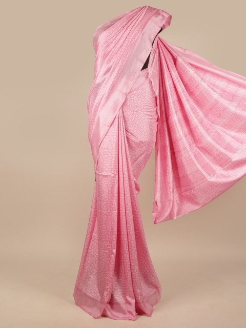 

Pothys Pink & White Geometric Printed Saree