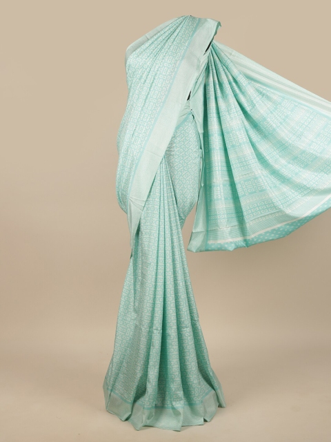 

Pothys Blue Geometric Printed Cotton Blend Saree
