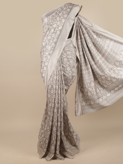 

Pothys Grey & White Woven Design Cotton Blend Saree