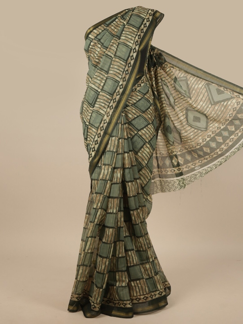 

Pothys Green & Beige Saree