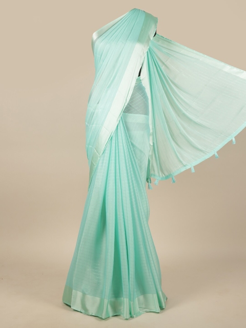 

Pothys Blue & Silver Striped Saree