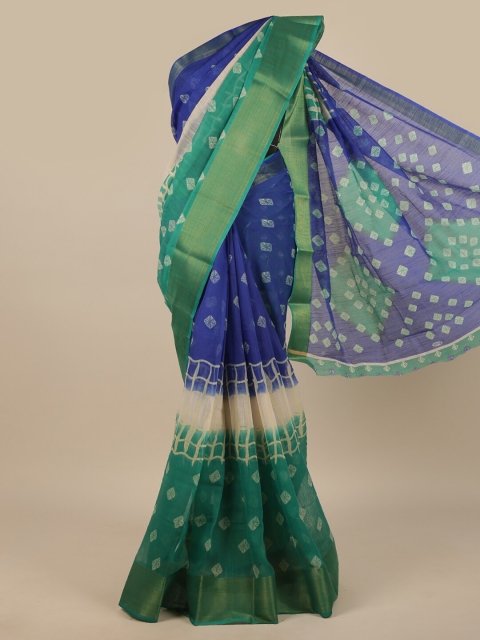 

Pothys Green & Blue Zari Printed Saree