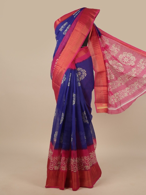 

Pothys Blue & Pink Zari Printed Saree