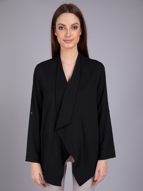 

Madame Women Black Lapel Shrug