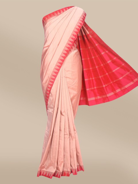 

The Chennai Silks Brown & Pink Pure Kadiyal Silk Saree
