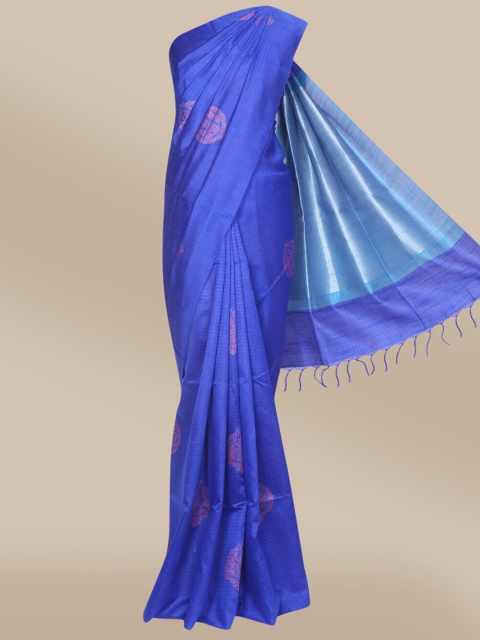 

The Chennai Silks Navy Blue & Pink Woven Design Banarasi Saree