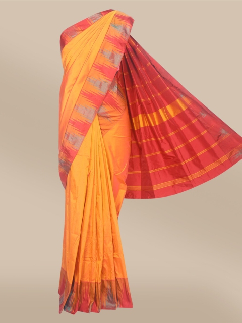 

The Chennai Silks Orange & Red Woven Design Pure Silk Saree