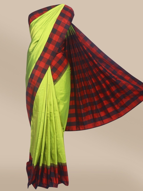 

The Chennai Silks Green & Red Pure Silk Saree