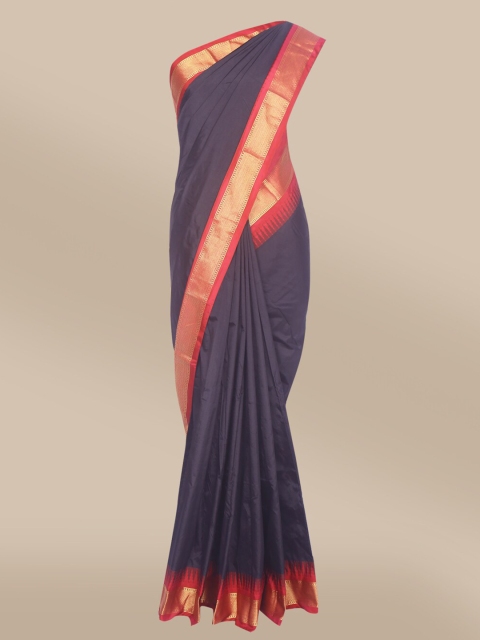 

The Chennai Silks Black & Peach-Coloured Zari Pure Silk Saree