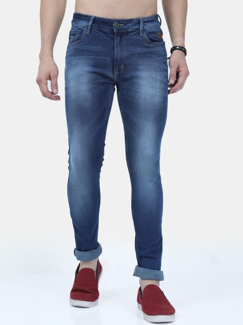 

VUDU Men Navy Blue Smart Slim Fit Heavy Fade Stretchable Jeans