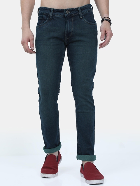 

VUDU Men Navy Blue Smart Slim Fit Light Fade Stretchable Jeans