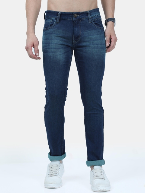 

VUDU Men Navy Blue Smart Slim Fit Light Fade Stretchable Jeans