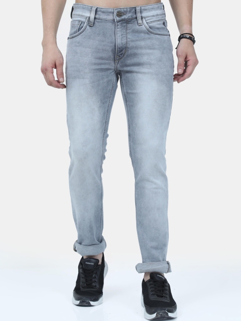 

VUDU Men Grey Slim Fit Light Fade Stretchable Jeans