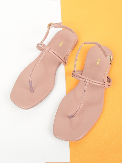 

max Women Pink T-Strap Flats