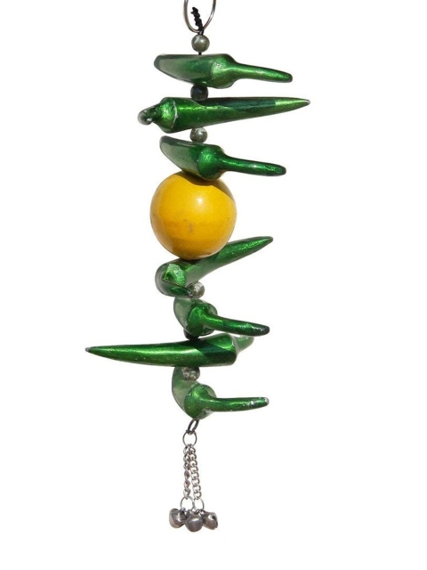 

WENS Vastu Metallic Nimbu Mirchi Good Luck Charm, Multi