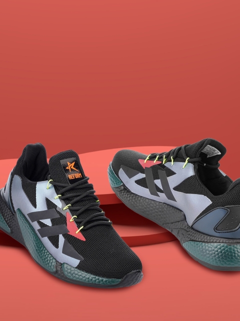 

REFOAM Men Black Mesh Running Non-Marking Shoes