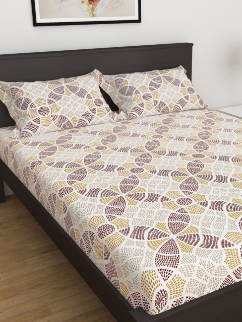 

Home Centre Multicoloured Elements 3 Piece Printed Breathable King Fitted Bedsheet Set, Multi