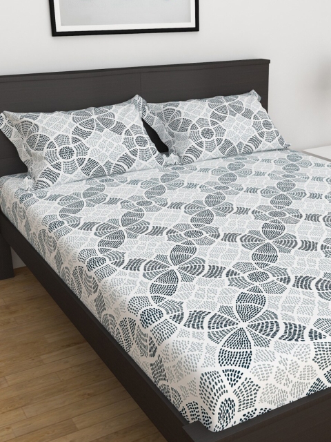 

Home Centre Elements Multicolour Printed Breathable Double Bedsheet Set, Multi