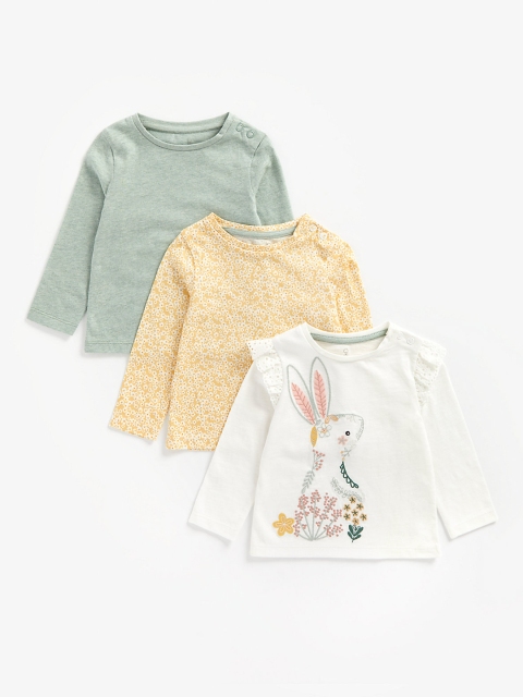 

mothercare Girls Pack of 3 T-shirts, Yellow