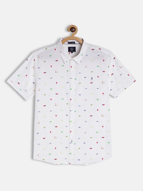 

Indian Terrain Boys White Cotton Printed Casual Shirt