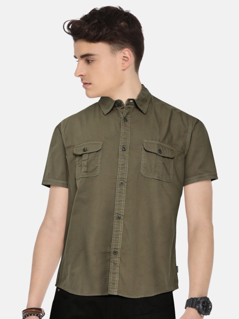 

Indian Terrain Boys Olive Green Cotton Casual Shirt