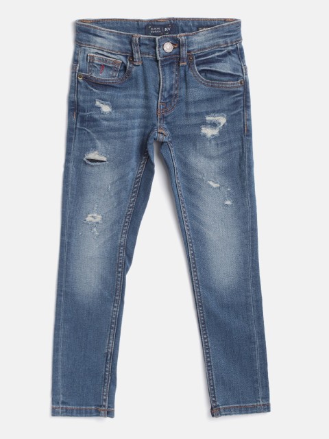 

Indian Terrain Boys Blue Mildly Distressed Light Fade Stretchable Jeans