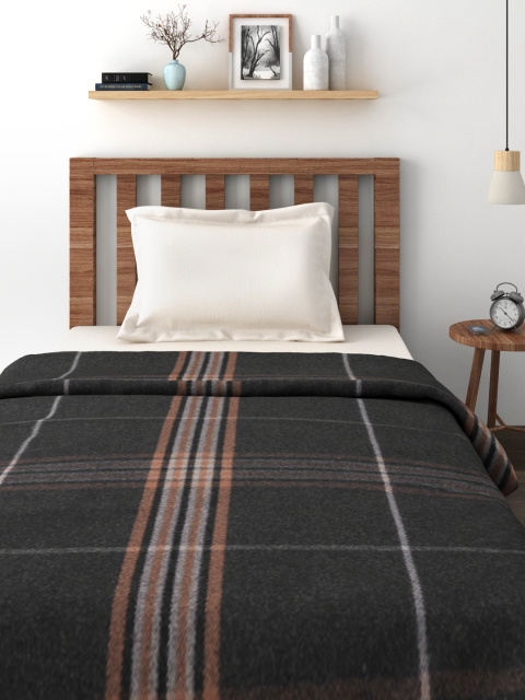 

Raymond Home Charcoal Grey Checked Heavy Winters Single Blanket