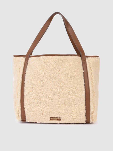 

Accessorize Faux Shearling Slouch Bag, Cream