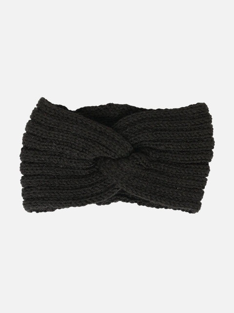 

ToniQ Women Black Woolen Cross Crochet Head Wrap Hairband