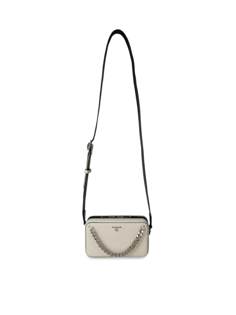 

Da Milano Off White Leather Structured Sling Bag