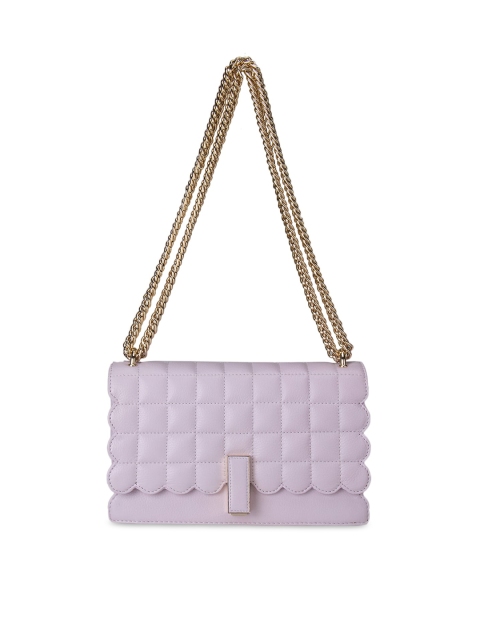 

Da Milano Purple Leather Structured Sling Bag with Quilted