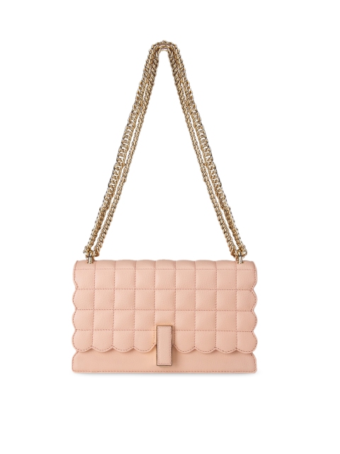 

Da Milano Woman Peach-Coloured Quilted Leather Structured Shoulder Bag