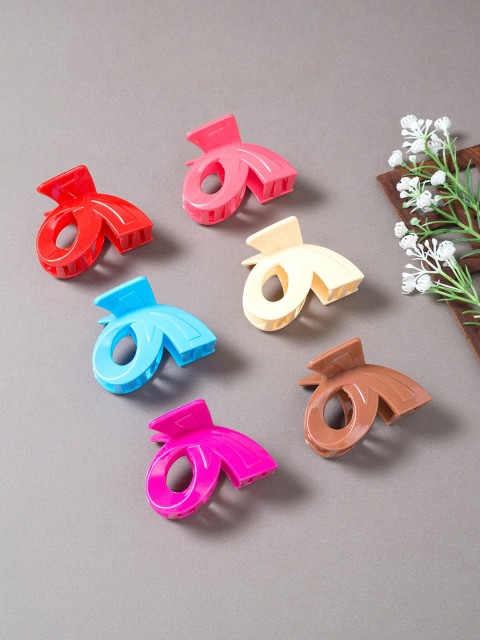 

Golden Peacock Set Of 6 Women Red & Blue Set of 6 Claw Clip