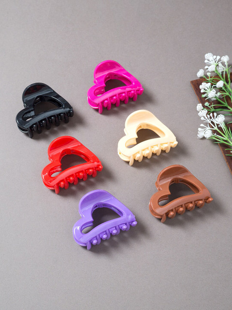 

Golden Peacock Women Set of 6 Claw Clips, Pink