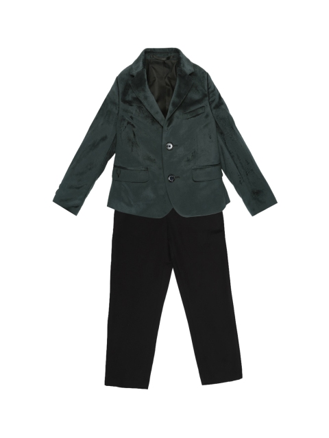 

Allen Solly Junior Boys Green Solid Single Breasted Formal Suit