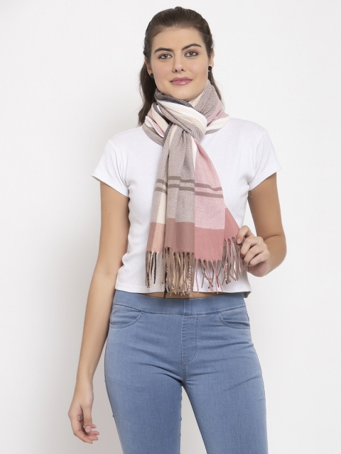 

LOOM LEGACY Women Grey & Black Woven Design Acryclic Wool Stole