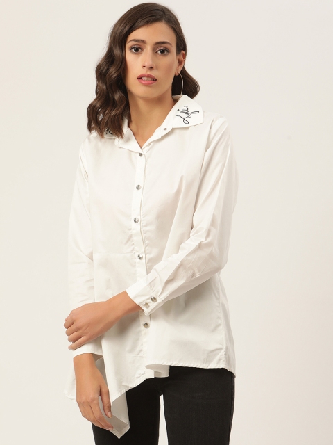 

KENDALL & KYLIE Women White Opaque Casual Shirt