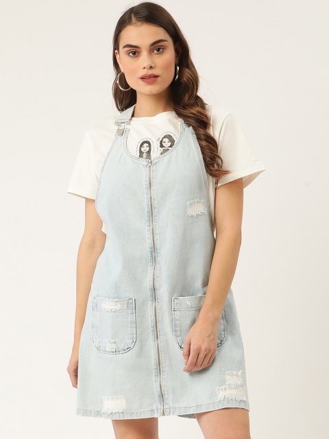 

KENDALL & KYLIE Blue Cotton Pinafore Dress
