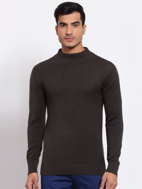 

Style Quotient Men Olive Brown Pullover