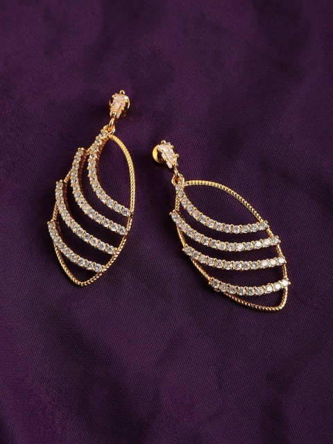 

ZINU Gold-Toned & Silver-Toned Set of 2 Studs Earrings