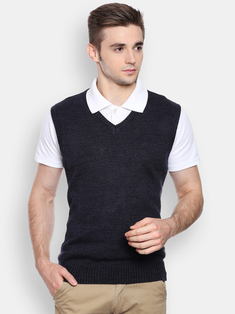 

Peter England Men Black Melange Sweater