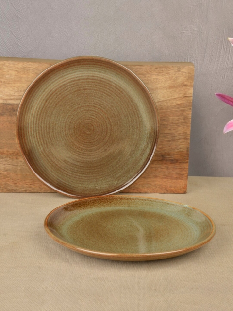 

StyleMyWay Brown & Blue 2 Pieces Handcrafted Printed Ceramic Glossy Plates