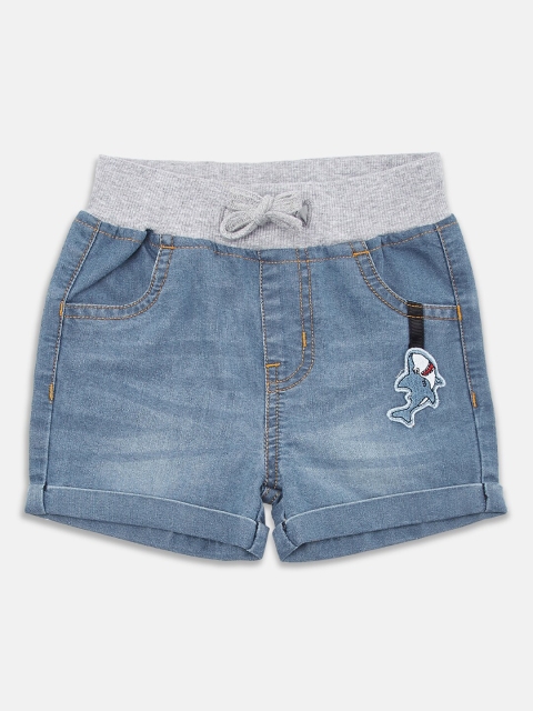 

Pantaloons Baby Boys Blue Washed Denim Shorts