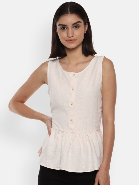 

Van Heusen Woman Beige Peplum Top