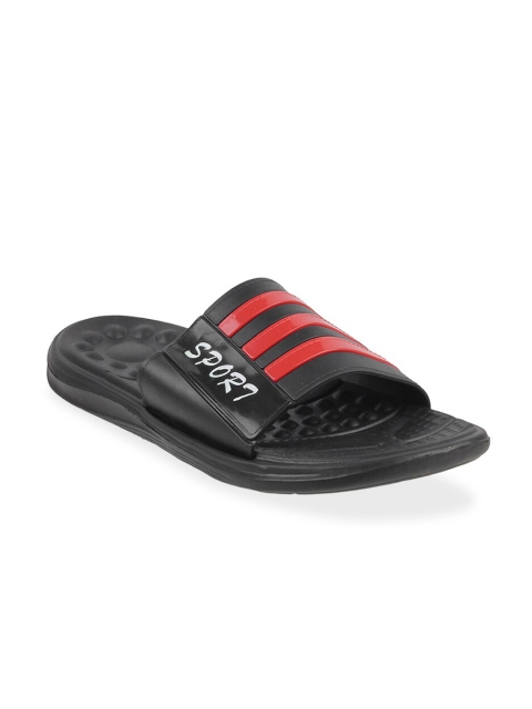 

WALKWAY Men Black & Red Striped Sliders