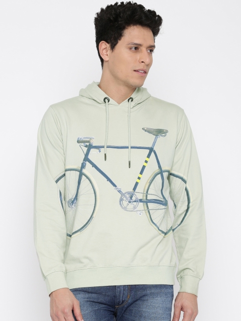 

Peter England Casuals Grey Printed Hooded Sweatshirt