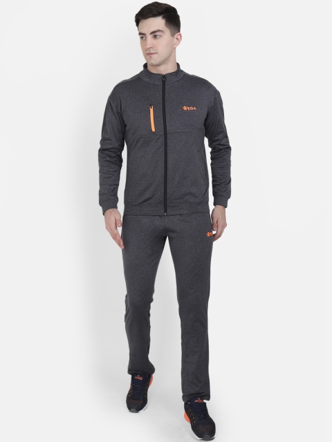 

VEGA Men Grey & Orange Solid Rapid Dry Anti Static Sports Tracksuit