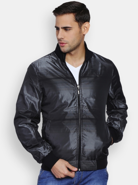 

Peter England Casuals Black & Charcoal Grey Reversible Jacket