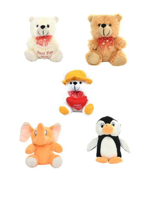 

DukieKooky Kids Pack Of 5 Soft Toys, Brown