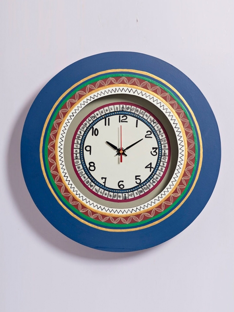 

Aapno Rajasthan Blue & White Printed Contemporary Wall Clock